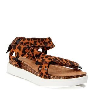 Wonder Nation Leopard print Bow Flatform Sandal girls sz 3